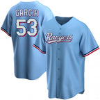 Texas Rangers #53 Adolis Garcia Light Blue Jereymy Cool Base Stitched Jersey