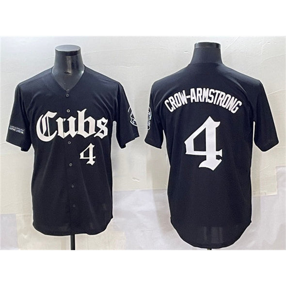 Chicago Cubs #4 Pete Crow-Armstrong Black Jereymy 'Gothic North Side Edition' Vapor Premier Limited Stitched Jersey