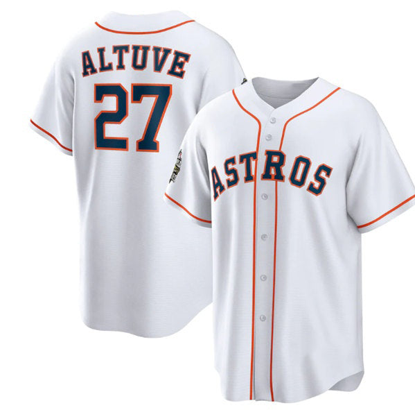 Houston Astros #27 Jose Altuve White Jereymy 2022 World Series Home Stitched Jersey