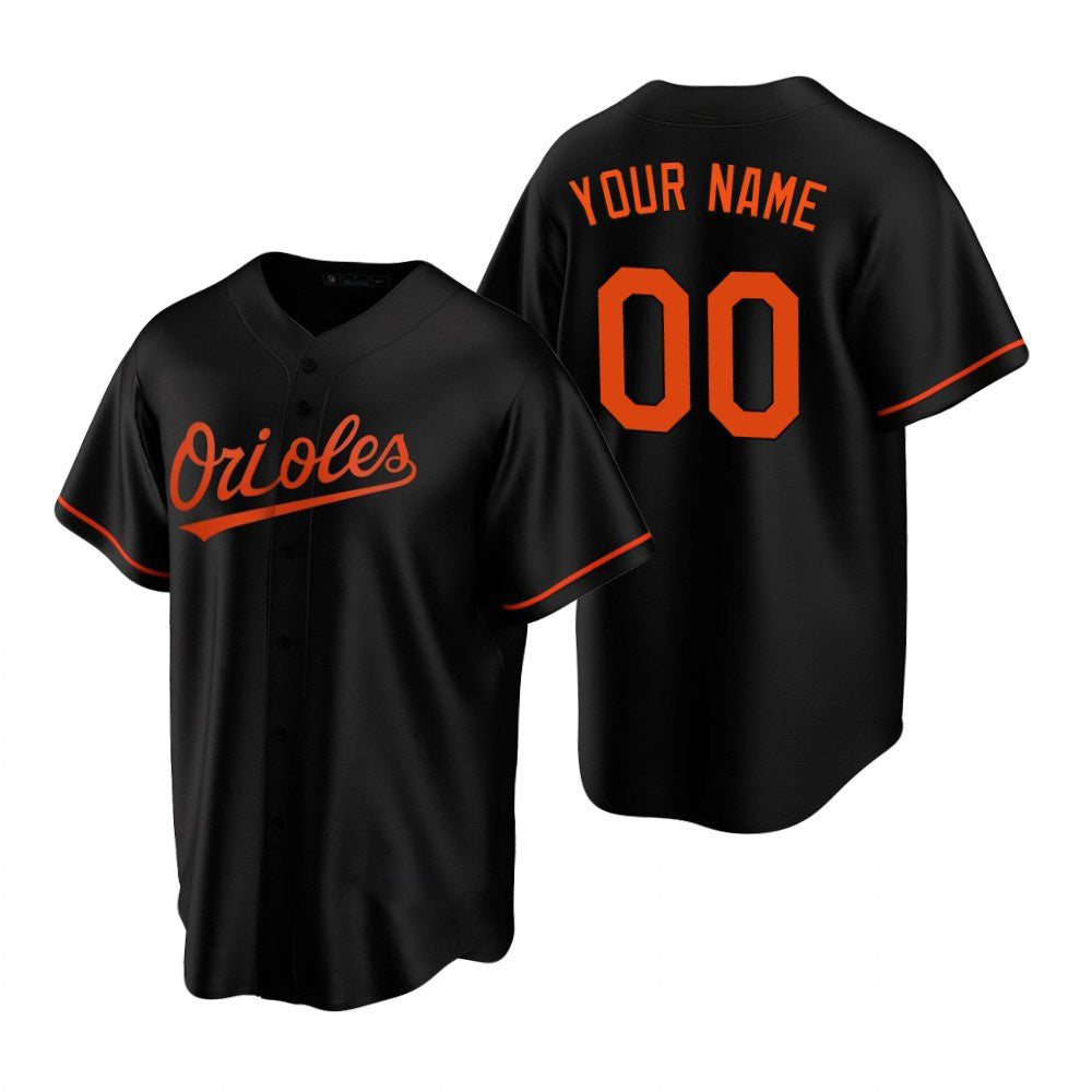 Custom Baltimore Orioles Black Jereymy Stitched Cool Base Jersey