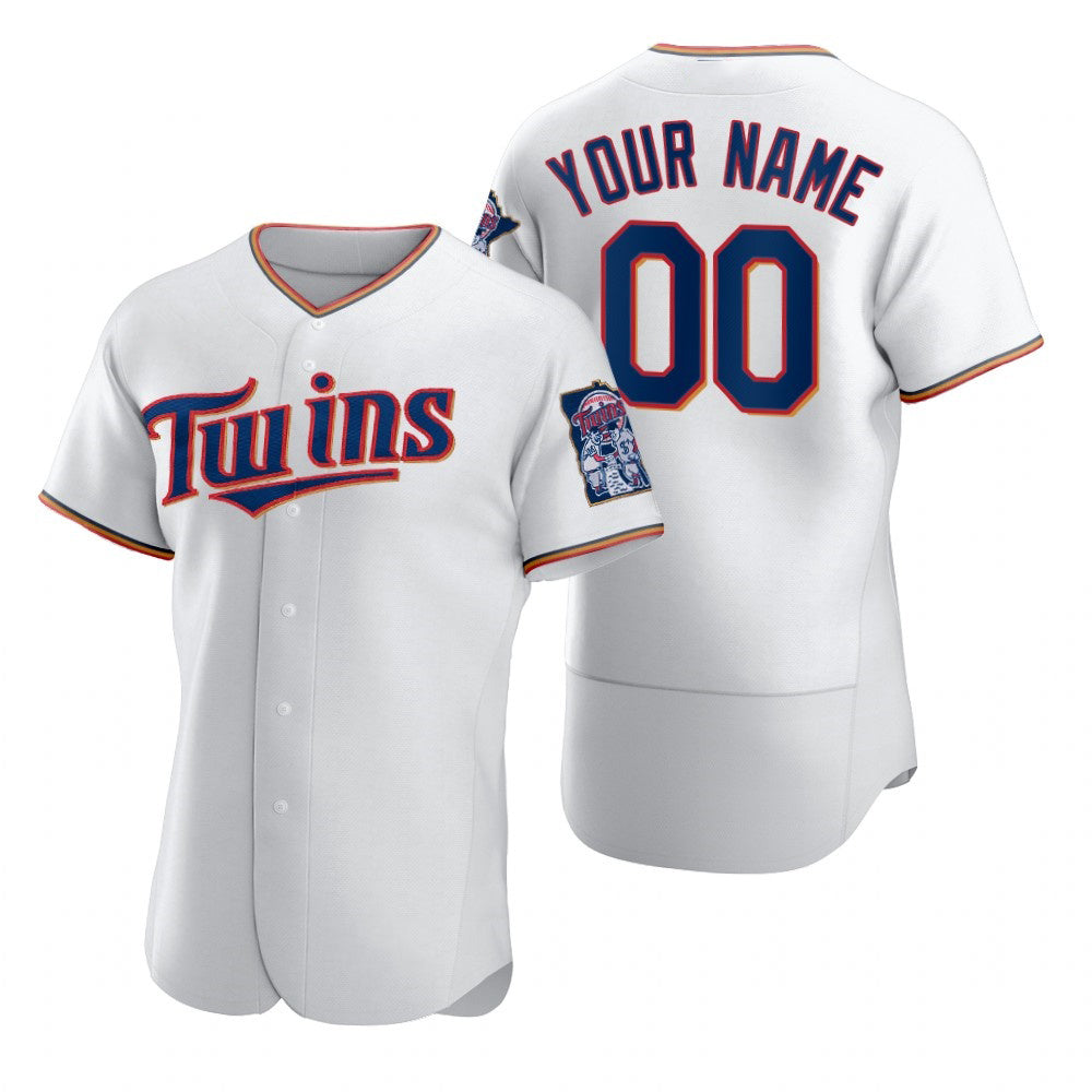 Custom Minnesota Twins White Jereymy 2020 Stitched Flex Base Jersey