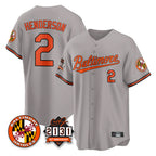 Baltimore Orioles #2 Gunnar Henderson Player Gray Jereymy 30th Anniversary of 2131 Home Game Stitched Jerseys
