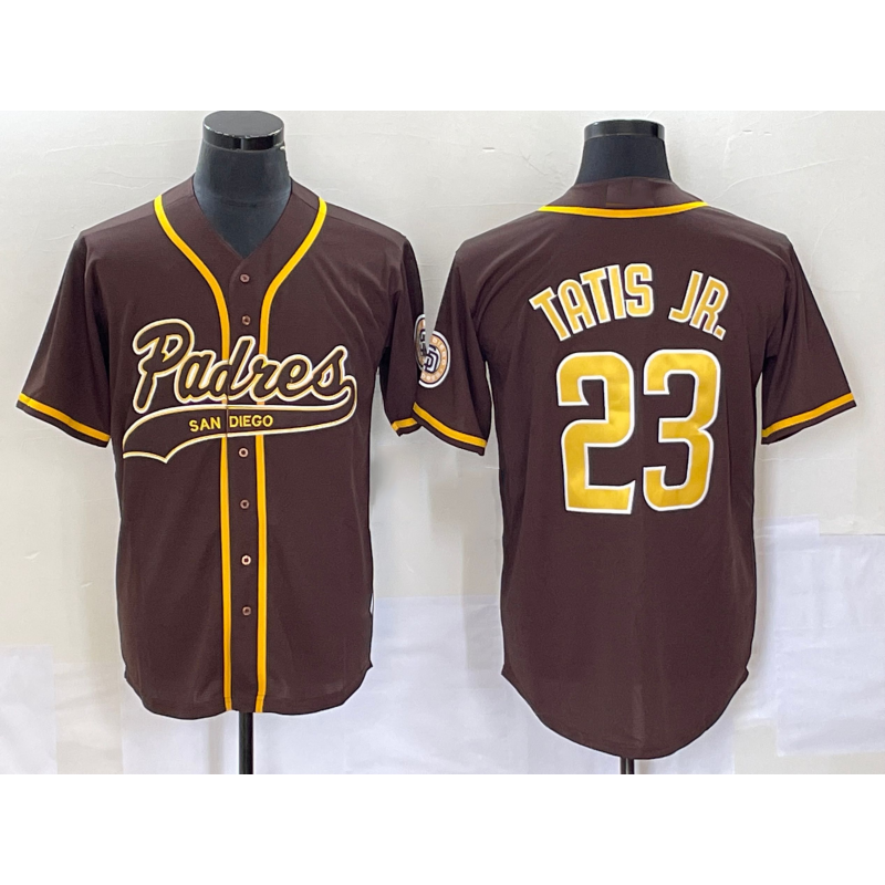 San Diego Padres #23 Fernando Tatis Jr Brown Jereymy NEW 2023 Cool Base Stitched Jersey