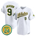 Oakland Athletics #9 Reggie Jackson White Jereymy 2024 Home Limited With Rickey Henderson Patch Stitched Jersey