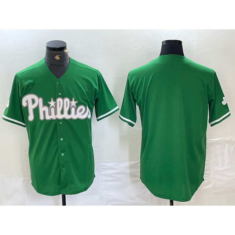 Philadelphia Phillies Blank Green Jereymy Celtic Stitched Cool Base Jersey
