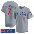 Chicago Cubs #7 Dansby Swanson Gray Jereymy 'Ryne Sandberg Tribute' Vapor Limited V3 Stitched Jersey