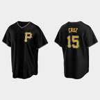 Pittsburgh Pirates #15 Oneil Cruz Black Jereymy Alternate Team Logo Coolbase Jersey