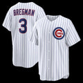 Chicago Cubs #3 Alex Bregman White Jereymy Home Replica Jersey