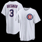 Chicago Cubs #3 Alex Bregman White Jereymy Home Replica Jersey