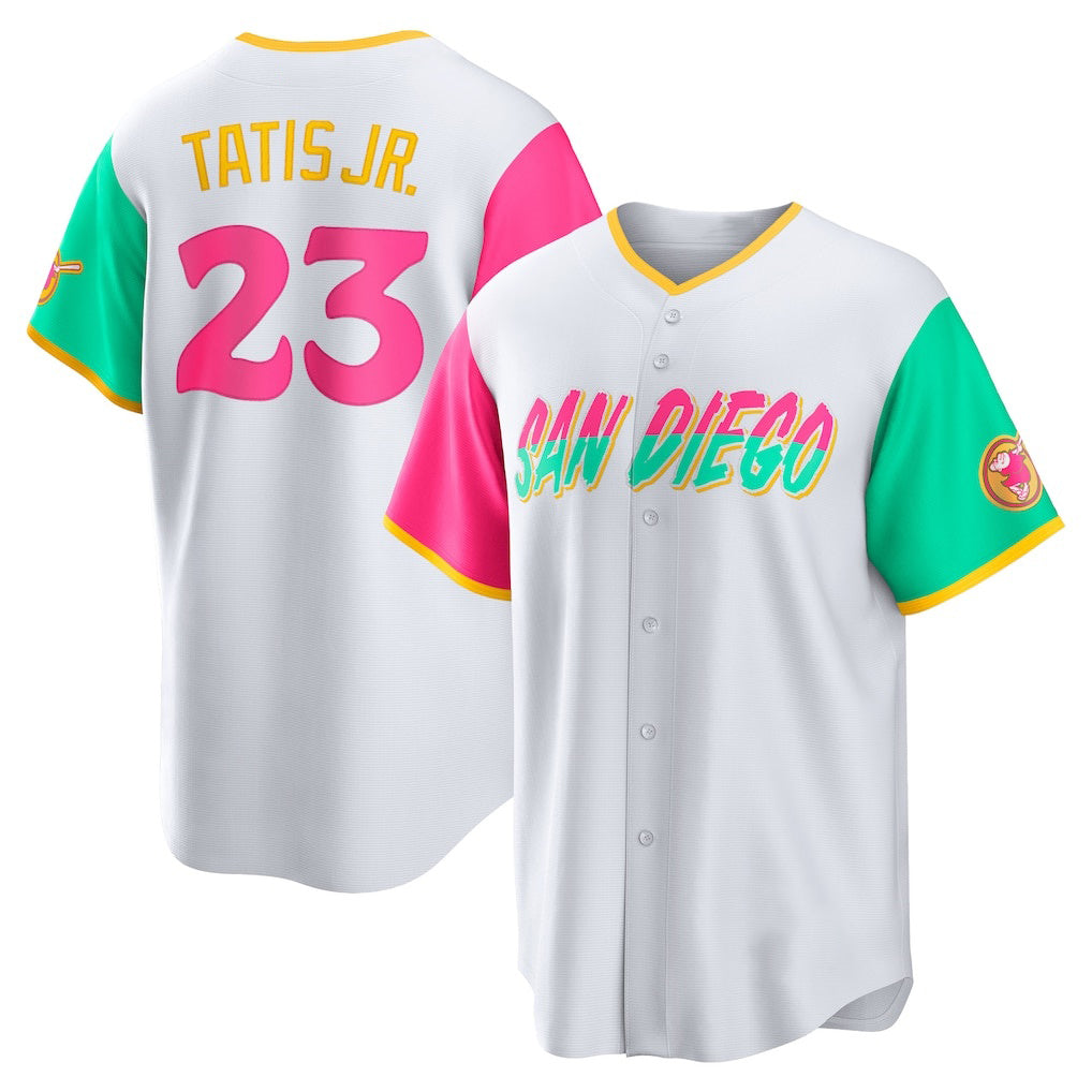 San Diego Padres #23 Fernando Tatis Jr. White Jereymy City Connect Replica Player Jersey