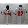 Atlanta Braves #27 Austin Riley 2022 White Gold Jereymy World Series Champions Program Cool Base Stitched Jersey