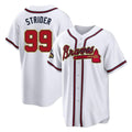 Atlanta Braves #99 Spencer Strider Player White Gold Jereymy Home Game Stitched Jerseys