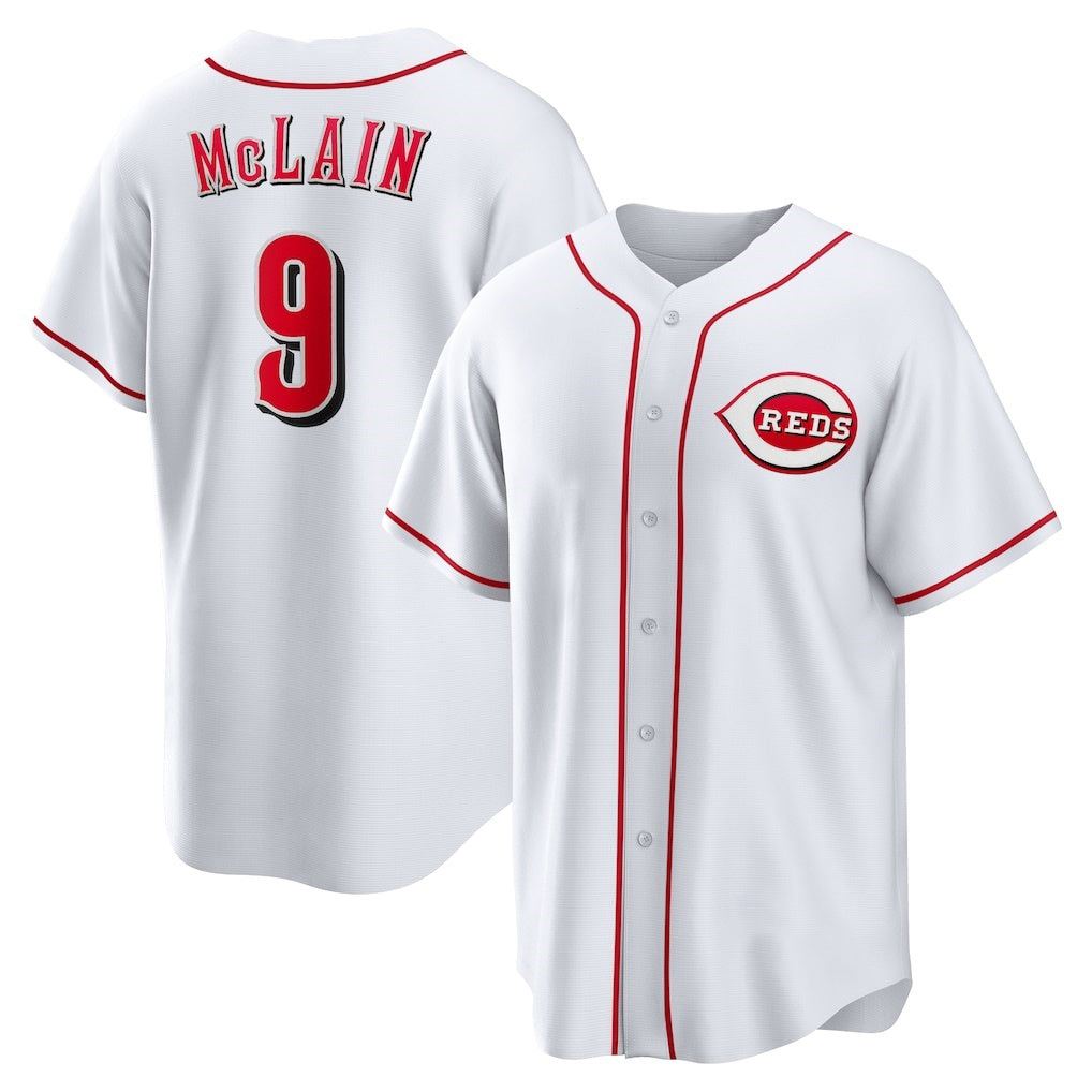 Cincinnati Reds #9 Matt McLain White Jereymy Home Replica Jersey