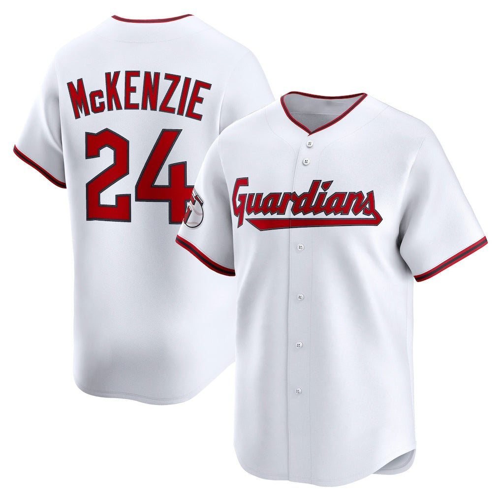 Cleveland Guardians #24 Triston McKenzie White Jereymy Home Limited Player Jersey