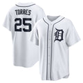 Detroit Tigers #25 Gleyber Torres White Jereymy Home Replica Jersey
