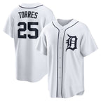 Detroit Tigers #25 Gleyber Torres White Jereymy Home Replica Jersey