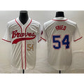 Atlanta Braves #54 Max Fried Number White Jereymy Cool Base With Patch Stitched Jersey