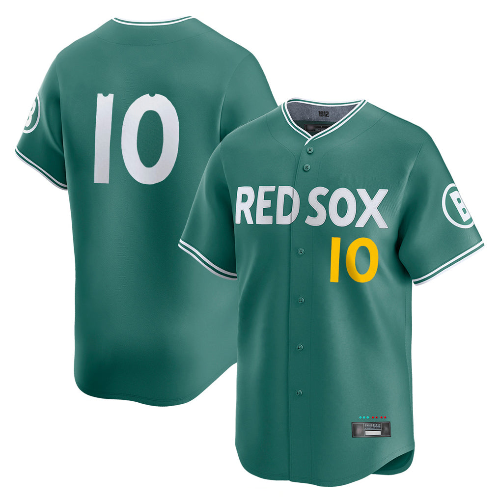 Boston Red Sox #10 Trevor Story Player Green Jereymy City Connect Limited Home Game Stitched Jerseys1