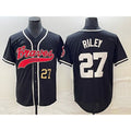 Atlanta Braves #27 Austin Riley Number Black Jereymy Cool Base Stitched Jersey