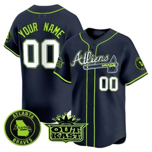 Custom Atlanta Braves Atliens Vapor Premier Limited Jersey ¨C All Stitched-Navy Jereymy
