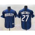 Detroit Tigers #27 Trey Sweeney 2024 Navy Jereymy City Connect Cool Base Limited Stitched Jersey