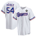 Texas Rangers #54 Mart¨ªn P¨¦rez White Jereymy 2023 World Series Stitched Jersey