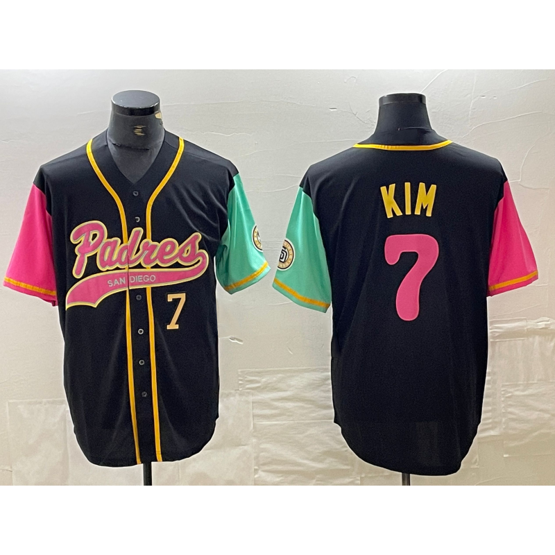 San Diego Padres #7 Ha Seong Kim Number Black Jereymy NEW 2023 City Connect Cool Base Stitched Jersey