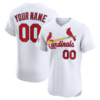 Custom St. Louis Cardinals White Jereymy Home Elite Sponsor Patch Jersey