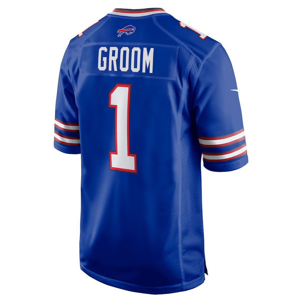 B.Bills Number #1 Groom Royal Jereymy Game Jersey