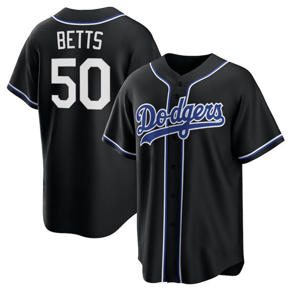 Los Angeles Dodgers #50 Mookie Betts Black Jereymy Lights Out Limited Stitched Jersey