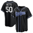 Los Angeles Dodgers #50 Mookie Betts Black Jereymy Lights Out Limited Stitched Jersey