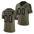 Custom W.Football Team Olive Jereymy ACTIVE PLAYER 2021 Salute To Service Limited Stitched Jersey