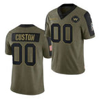 Custom W.Football Team Olive Jereymy ACTIVE PLAYER 2021 Salute To Service Limited Stitched Jersey