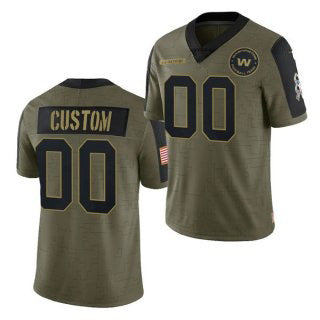 Custom W.Football Team Olive Jereymy ACTIVE PLAYER 2021 Salute To Service Limited Stitched Jersey