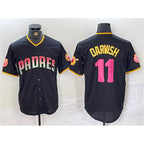 San Diego Padres #11 Yu Darvish Black Jereymy Cool Base Stitched Jersey