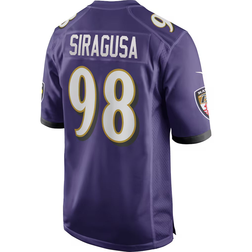 B.Ravens #98 Tony Siragusa Purple Jereymy Game Retired Player Jersey