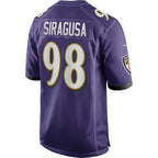 B.Ravens #98 Tony Siragusa Purple Jereymy Game Retired Player Jersey