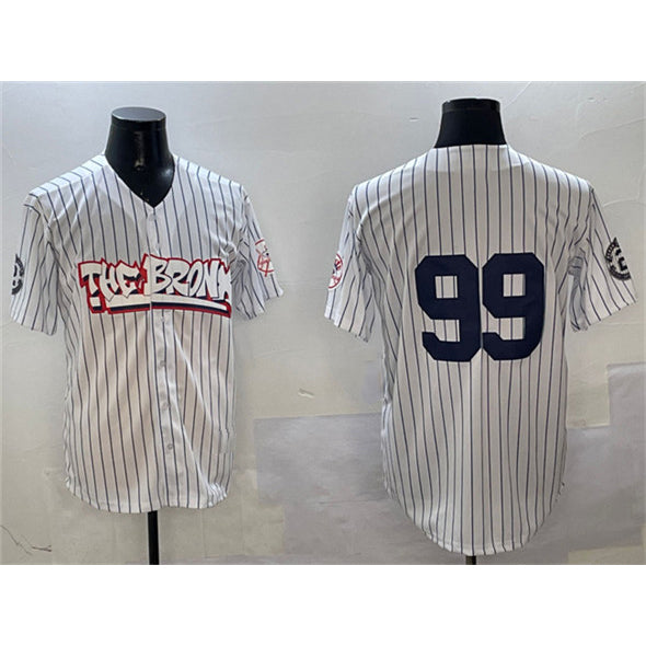 New York Yankees #99 Aaron Judge White Jereymy Bronx Graffiti Vapor Limited Stitched Jersey