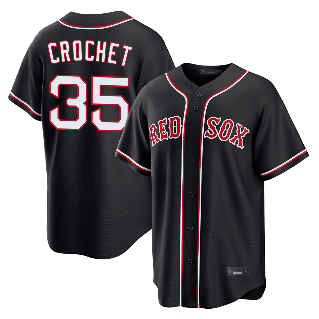 Boston Red Sox #35 Garrett Crochet Player Black Jereymy Out Home Game Stitched Jerseys
