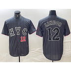 New York Mets #12 Francisco Lindor Number Grey Jereymy 2024 City Connect Cool Base Stitched Jerseys