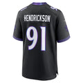 B.Ravens #91 Trey Hendrickson Black Jereymy Alternate Game Jersey