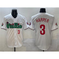 Philadelphia Phillies #3 Bryce Harper White Jereymy Phanatic Limited Stitched Jersey
