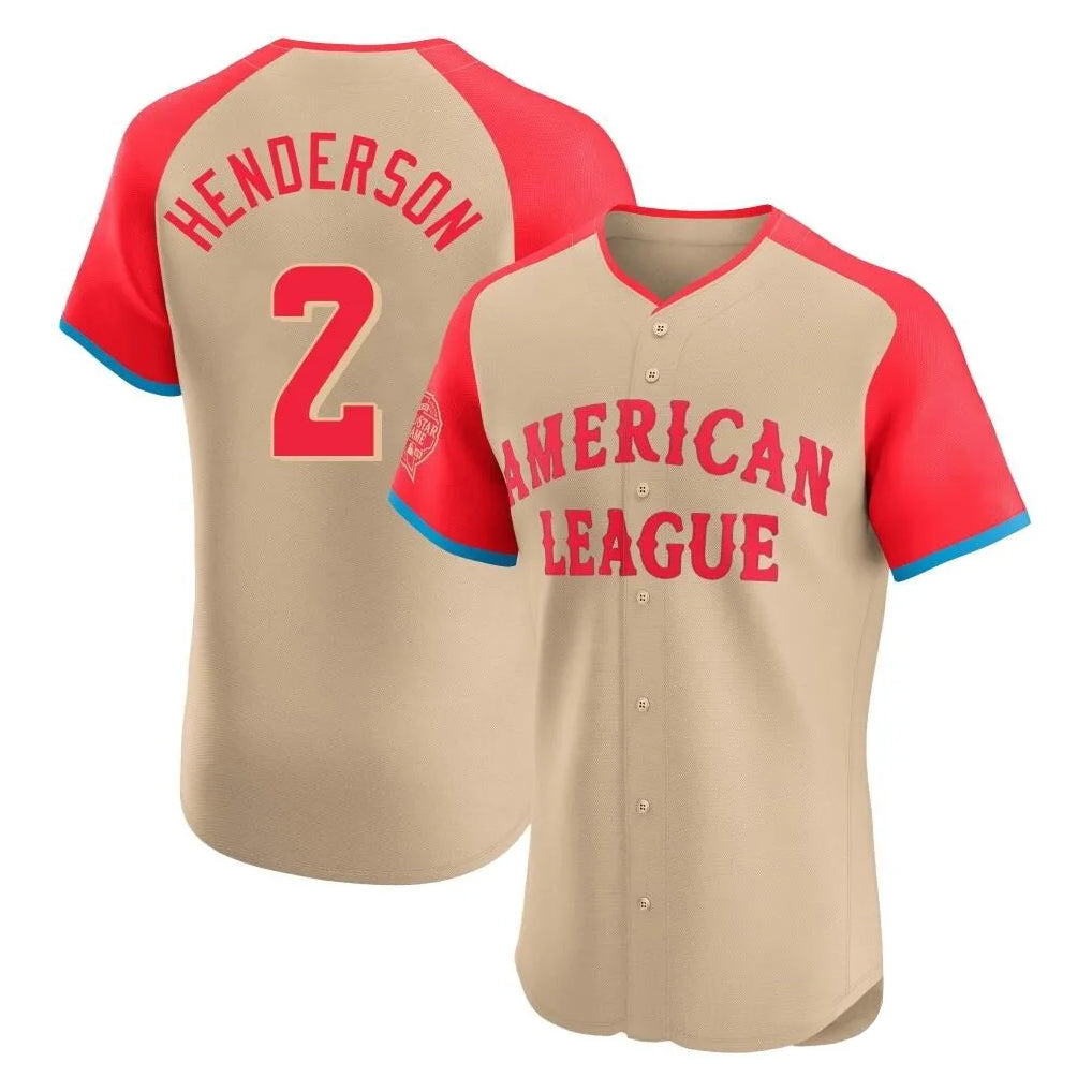 Baltimore Orioles #2 Gunnar Henderson Player Cream Jereymy American League All-Star Limited Elite Home Game Stitched Jerseys