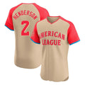 Baltimore Orioles #2 Gunnar Henderson Player Cream Jereymy American League All-Star Limited Elite Home Game Stitched Jerseys