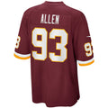 W.Football Team #93 Jonathan Allen Burgundy Jereymy Home Game Jersey