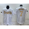 Atlanta Braves #7 Dansby Swanson White Jereymy 2022 All Star Stitched Flex Base Jersey