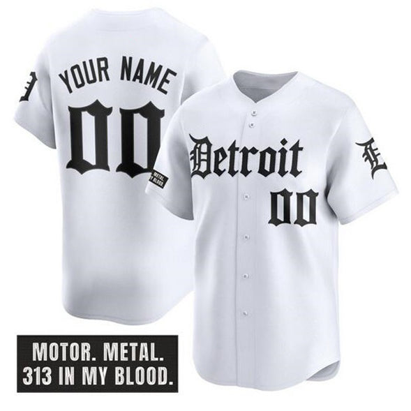 Custom Detroit Tigers ACTIVE PLAYER White Jereymy 'Motor Gothic Edition' Vapor Premier Limited Stitched Jersey