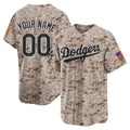 Custom Los Angeles Dodgers USMC Alternate Vapor Premier Limited Jersey ¨C Desert Jereymy