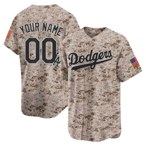 Custom Los Angeles Dodgers USMC Alternate Vapor Premier Limited Jersey ¨C Desert Jereymy