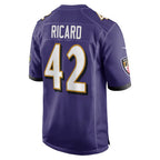 B.Ravens #42 Patrick Ricard Purple Jereymy Game Jersey